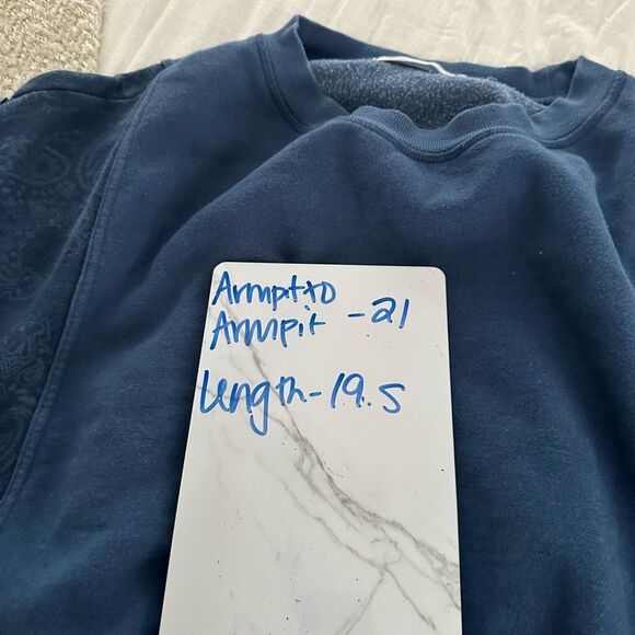 Free People We the Free Women’s Blue Extra Small Cropped Pullover Sweatshirt - Picture 6 of 6